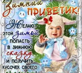 Открытка зимний привет