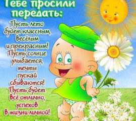 На картинке о лете поздравление