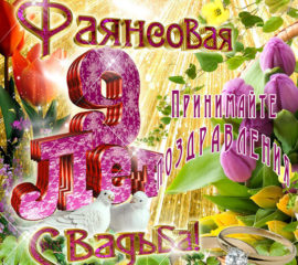 9 лет в браке фаянсовая свадьба в открытках
