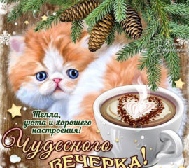 Чудесного вечера, пожелание кофе, романтика