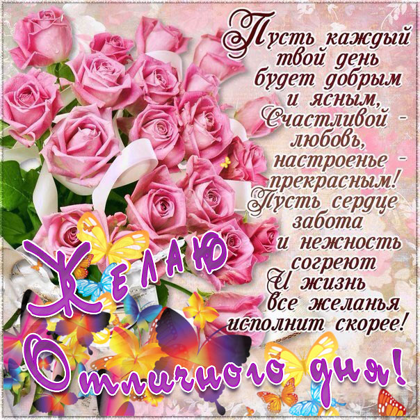 Много роз пожелание на день